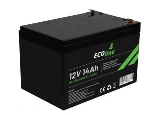 EcoLine - Batterie AGM 12V - 14AH VRLA - 151 x 98x 94(98) - Batterie à décharge profonde