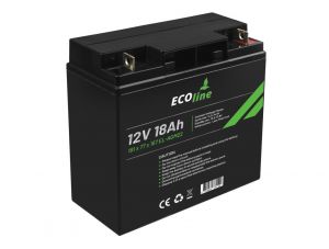 EcoLine - Batterie AGM 12V - 18AH VRLA - 181 x 77 x167 - Batterie à décharge profonde