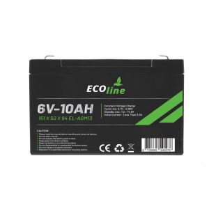 EcoLine - Batterie AGM 6V 10AH - 10000mAh VRLA - 151 x 50 x 94 - Batterie à décharge profonde