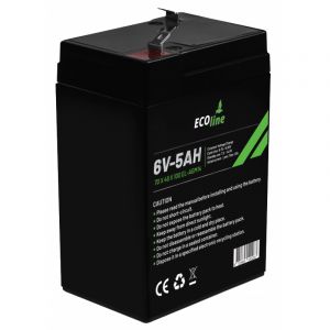 EcoLine - Batterie AGM 6V 5AH - 5000mAh VRLA - 70 x 48 x 100 - Batterie à décharge profonde