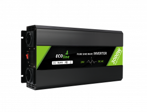 EcoLine - Onduleur 24V à 220V/230V - Puissance 3000w - Onde sinusoïdale pure - Convertisseur de tension
