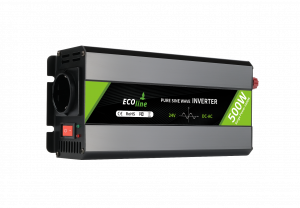 EcoLine - Onduleur 24V à 220V/230V - Puissance 500w - Onde sinusoïdale pure - Convertisseur de tension