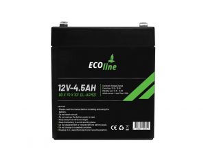 EcoLine - Batterie AGM 12V 4.5AH - 4500mAh VRLA - 90 x 70 x 101 - Batterie à décharge profonde
