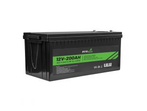 EcoLine - Batterie au lithium LifePo4 12V 200AH - 200000mAh - 522 x 240 x 218 - Batterie à décharge profonde